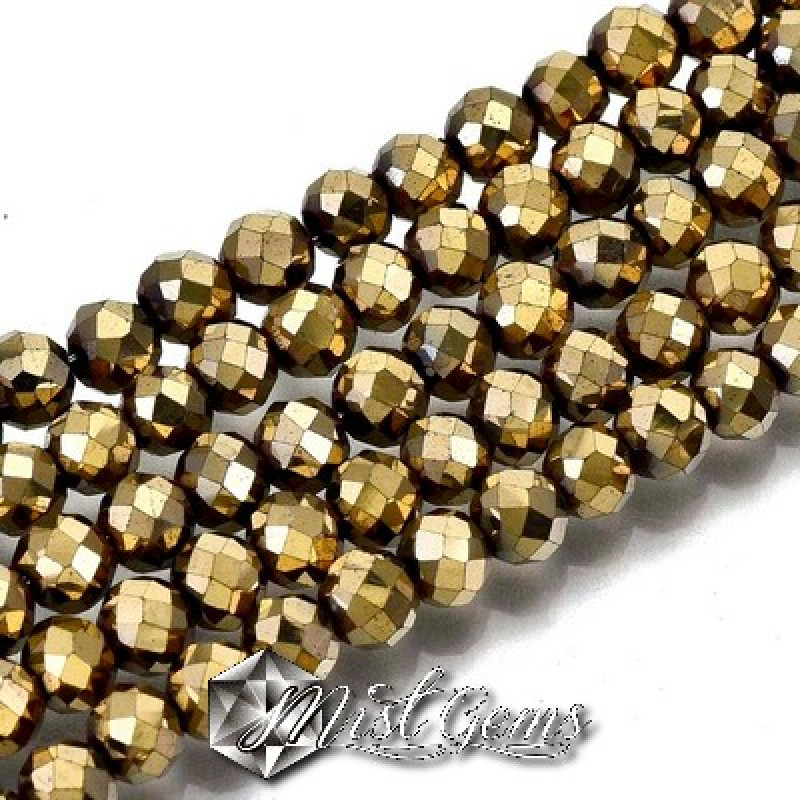 Hematit Sfere Auriu,Fatetate , 4mm-20 buc
