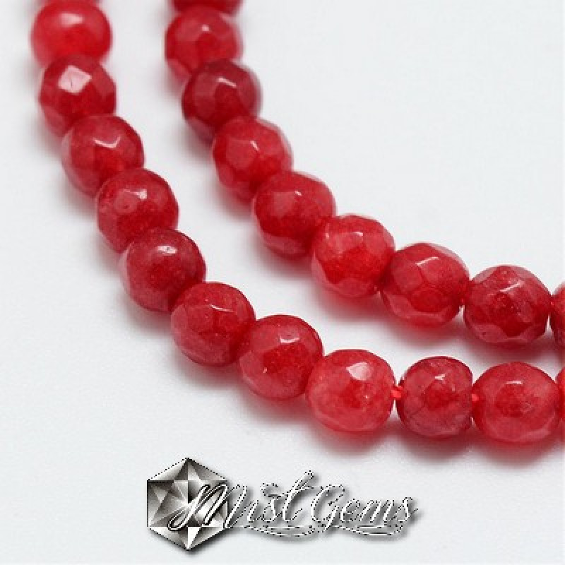Jad Sfere Fatetate 4mm Rosu-20 buc