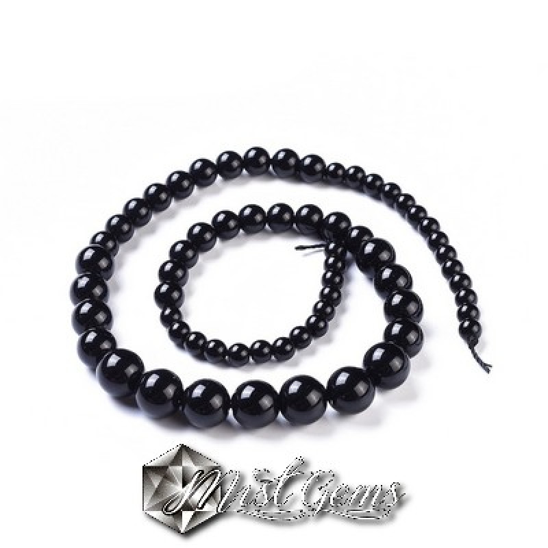 Obsidian  margele graduale-6-12mm-1sir