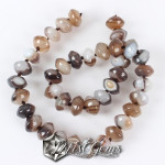 Agate Rondele Conice 14X8mm,multicolore-4 buc