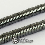 Hematit disc,heishi, culoare argintiu -6X1mm-50 buc