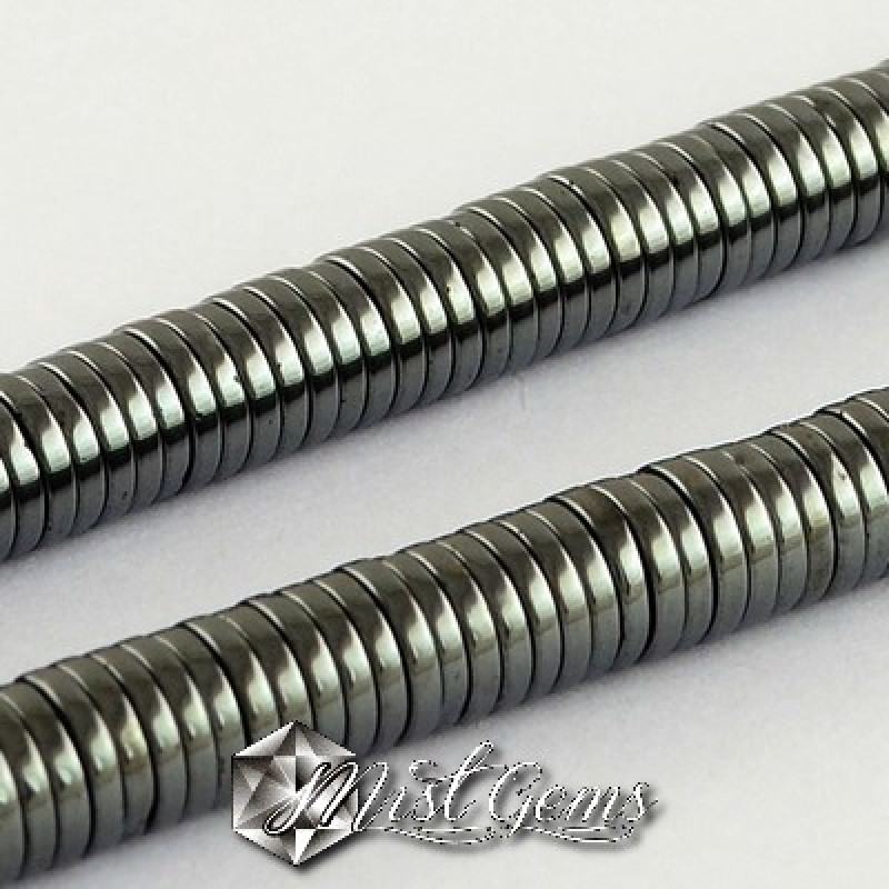 Hematit disc,heishi, culoare gunmetal -6X1mm-50 buc