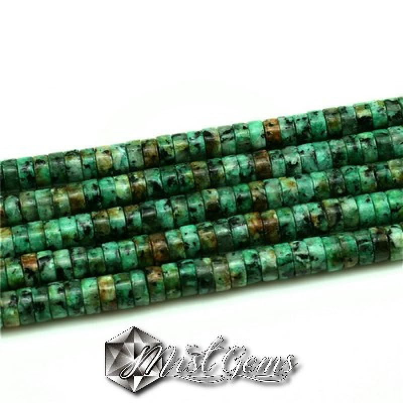 Turcoaz natural african rondele-6X2-3mm -10 buc.