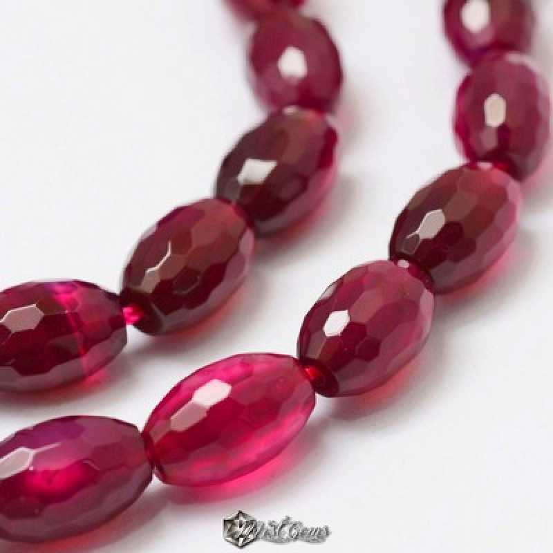 Agate "boaba de orez" fatetate magenta 11-12X7-8mm -4buc