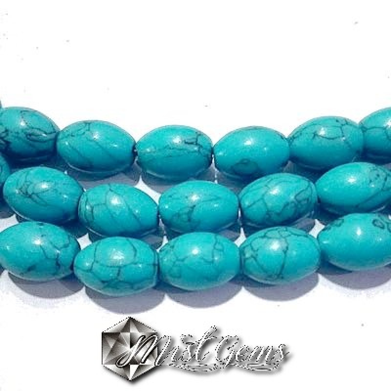 Turcoaz stabilizat oval 8X6mm-19buc