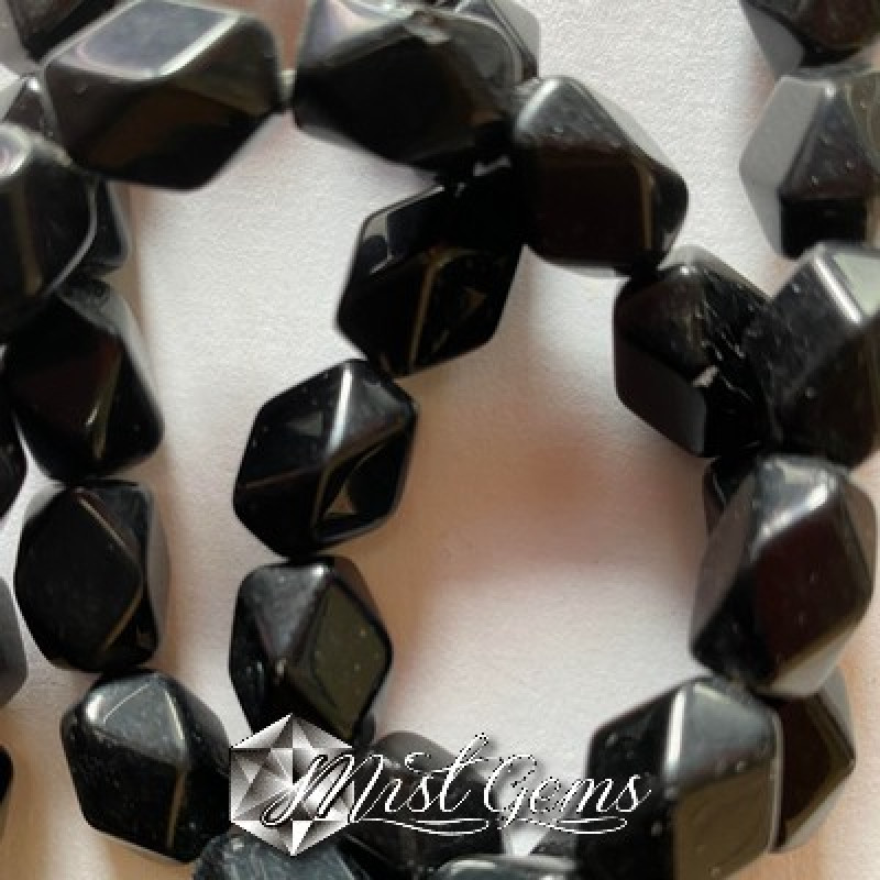 Obsidian  Paralelipiped Fatetat 13x10x8mm-4 buc