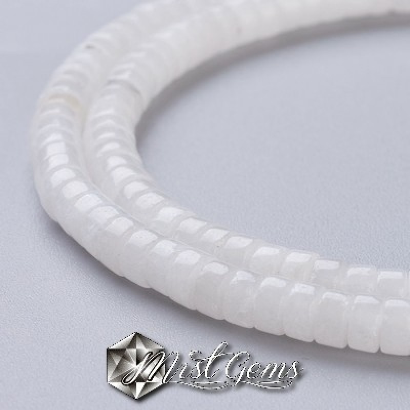 Jad rondele Heishi 4~4.5x2-2.5mm-20 buc.