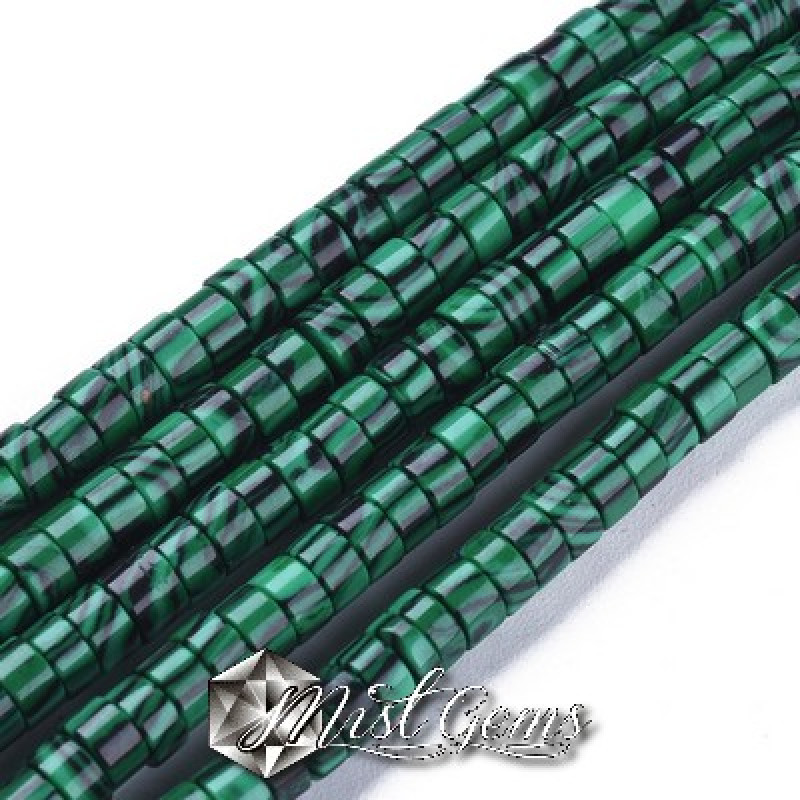 Malahit de Sinteza Discuri Heishi 4X2 mm-10 buc