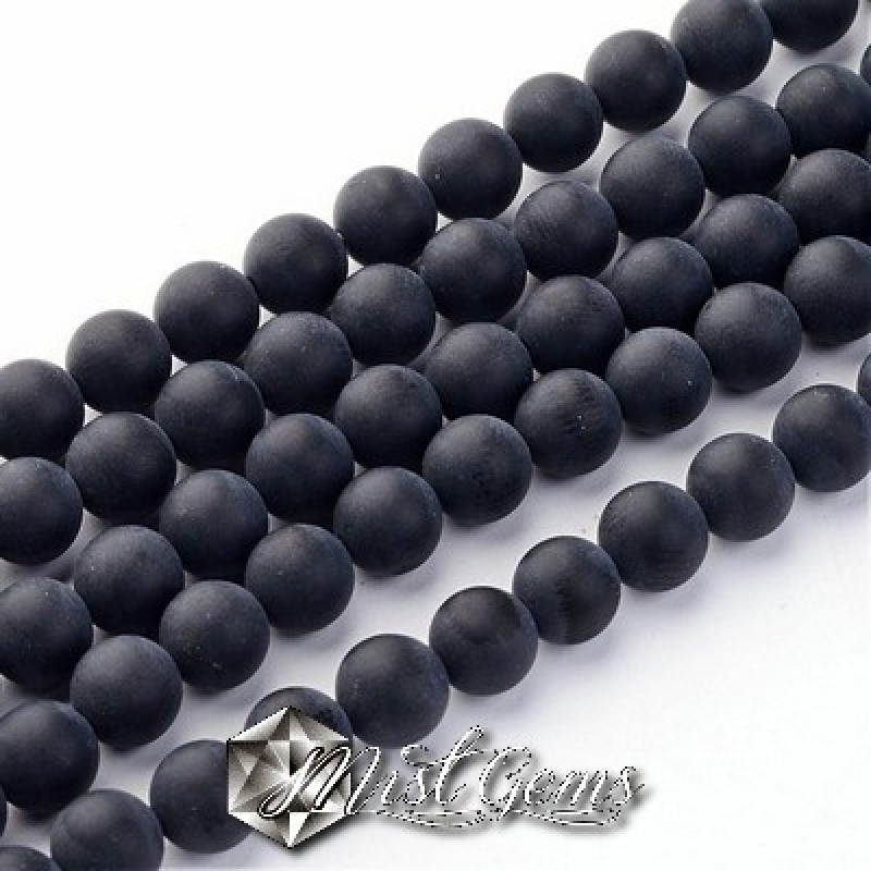 Agate sfere negre mate 8 mm -10 buc.