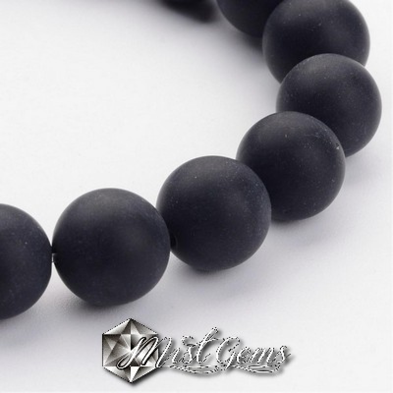 Agate sfere negre mate 10 mm -10 buc.