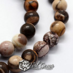 Jasp Zebra sfere maro 4mm -20 buc.
