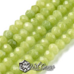 Jad rondele fatetate verde-lemon 4x2~3mm-20 buc.