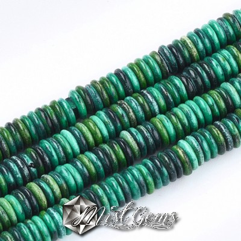 Discuri Agate Vopsite  Culoare Verde-Albastru -4X1mm-50 buc