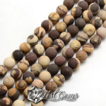 Jasp Zebra sfere maro mat 4mm -20 buc.