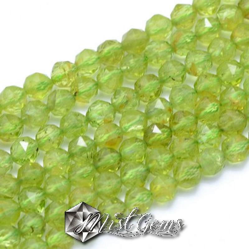 Peridot sfere fatetate 4-4.5mm-16 buc.