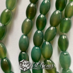 Agate boaba de orez verzi 11-12X7-8mm