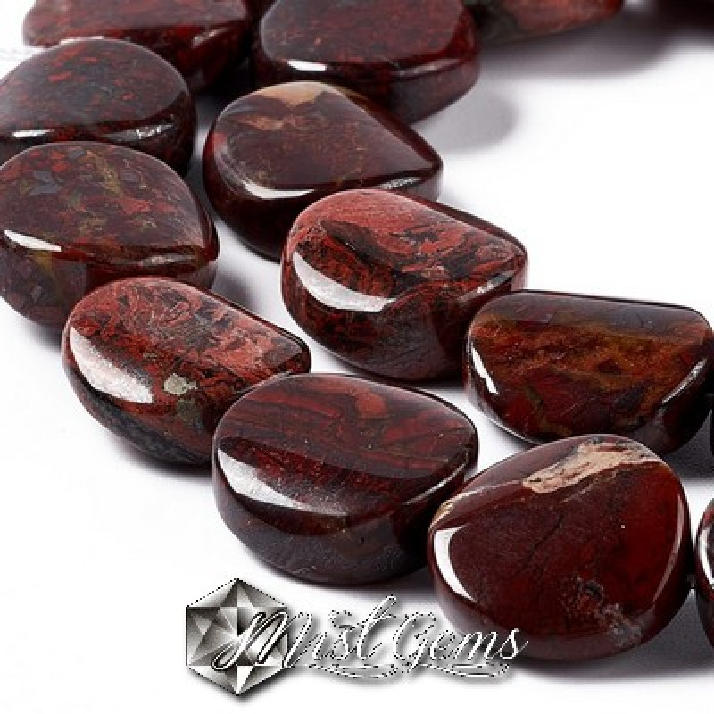 Jasp Brecciat,rotund,plat,16mm-1 buc