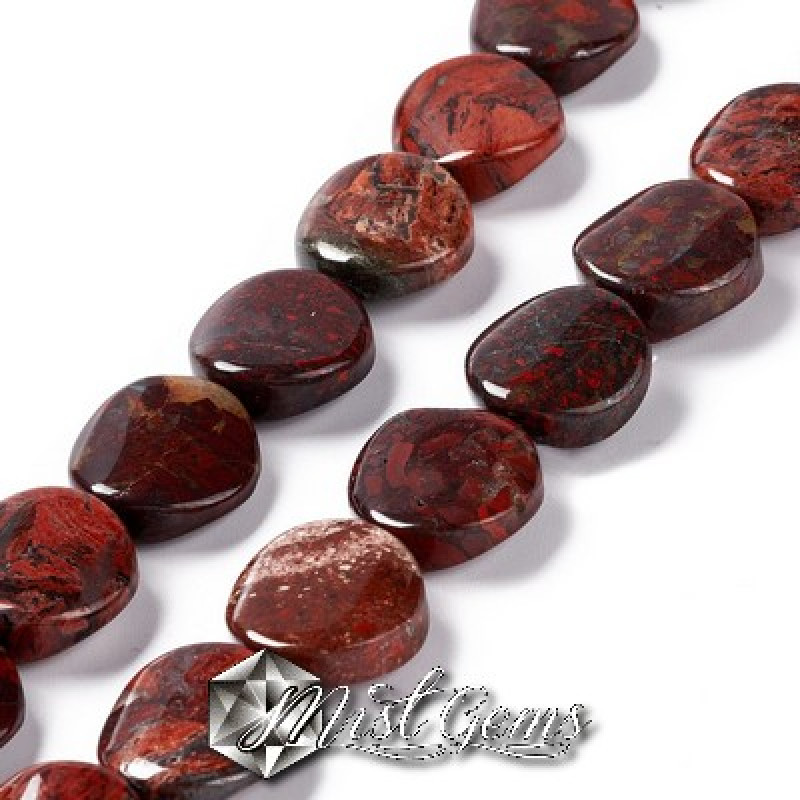 Jasp Brecciat,rotund,plat,16mm-1 buc