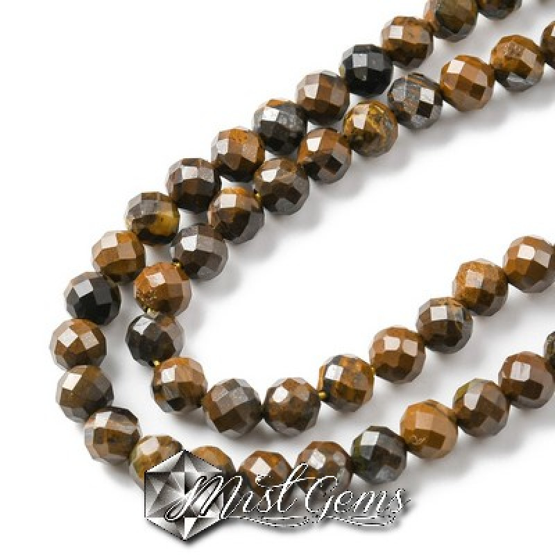 Ochi de tigru sfere fatetate 4mm-20 buc