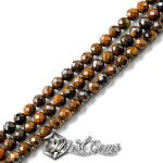 Ochi de tigru sfere fatetate 4mm-20 buc