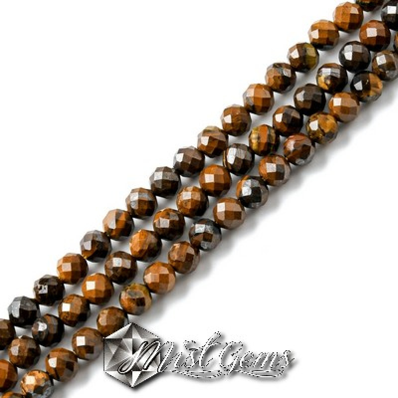 Ochi de tigru sfere fatetate 4mm-20 buc