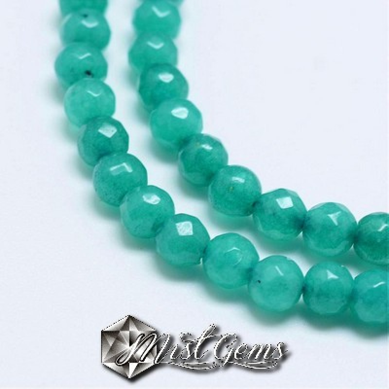 Jad sfere fatetate bleu 3-4mm-20 buc.