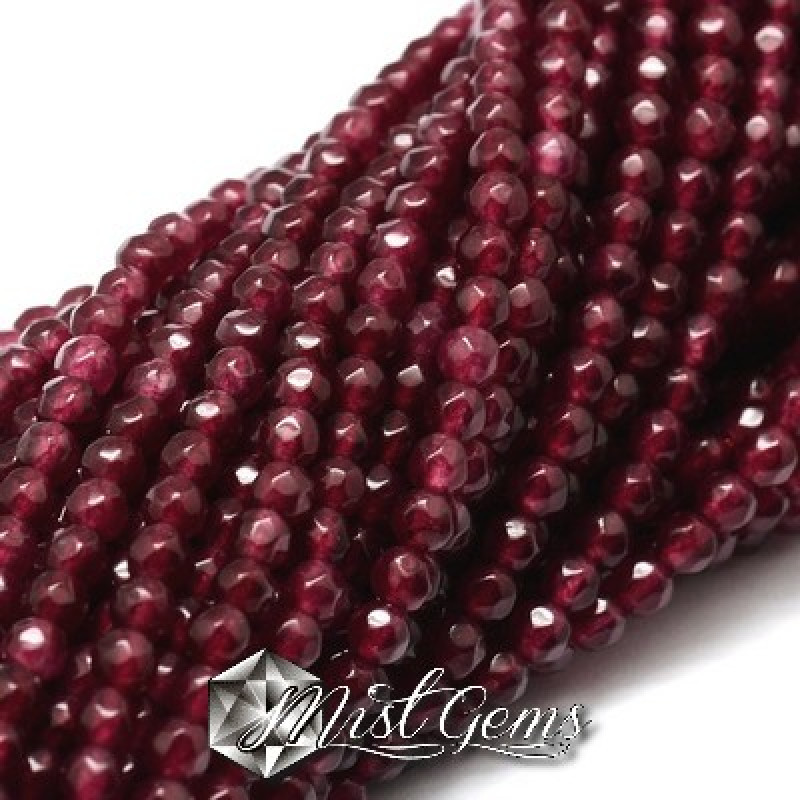 Jad sfere fatetate grenat 4mm-20 buc.