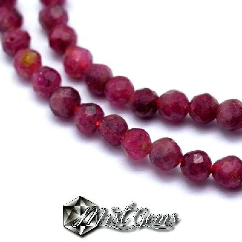 Sfere Rubin(Corundum) Fatetate 3mm-20buc.