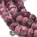 Jad rondele fatetate roz-negru 4x3mm-20 buc.