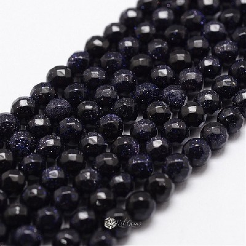 Goldstone Sfere Fatetate Albastre 4mm-20 buc