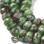 Jad rondele fatetate verde-rosu 4x3mm-20 buc.