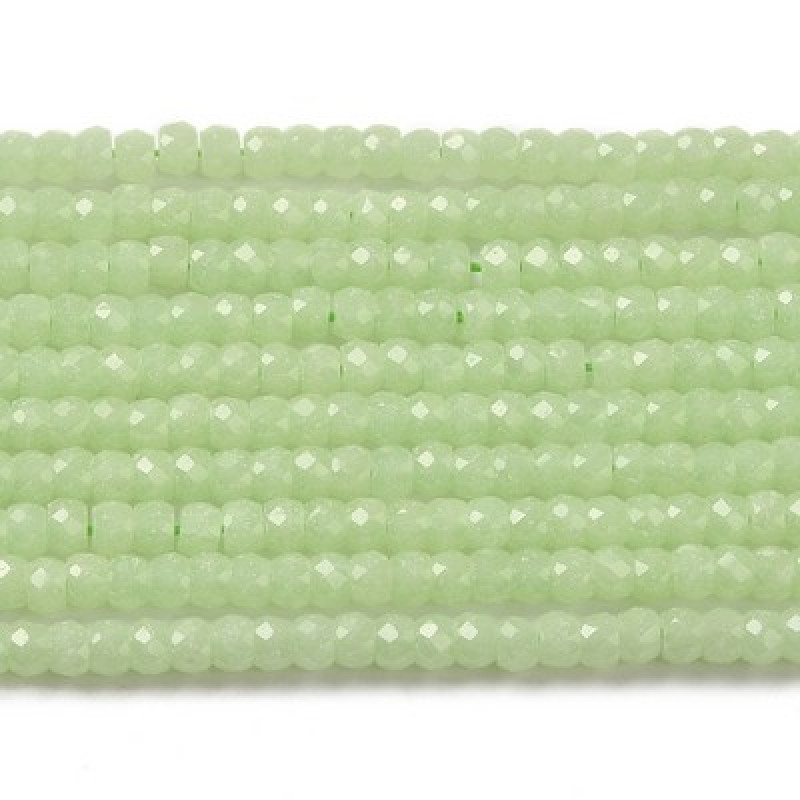 Jad rondele fatetate verde-fluorescent 3x2mm-1sir
