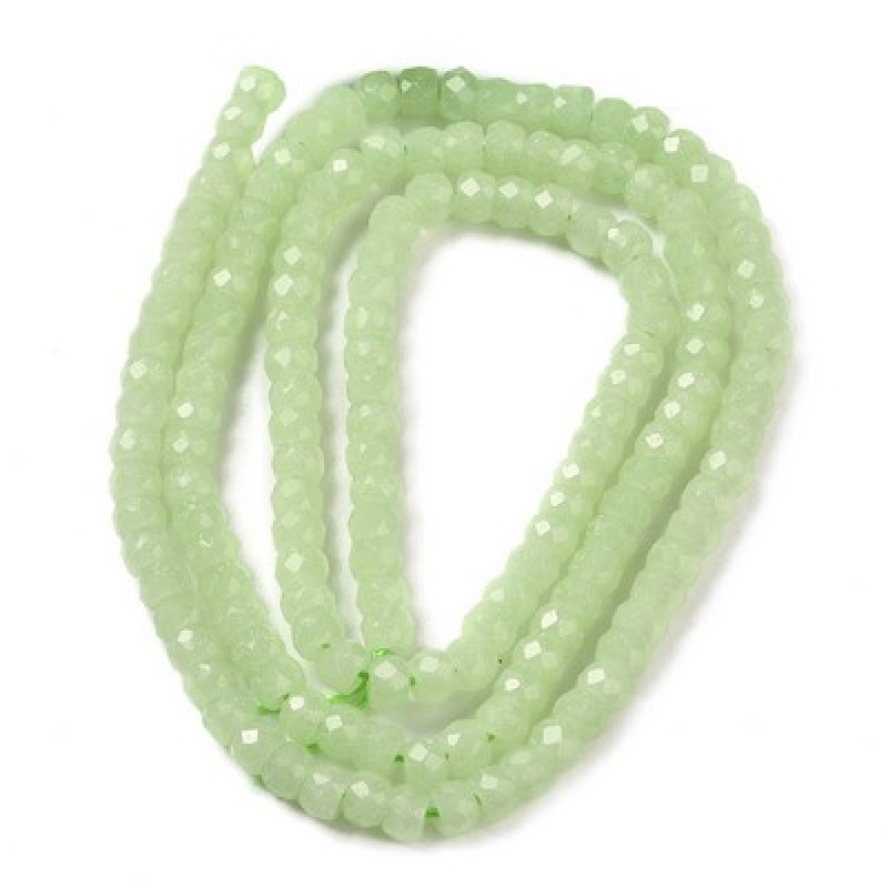Jad rondele fatetate verde-fluorescent 3x2mm-1sir