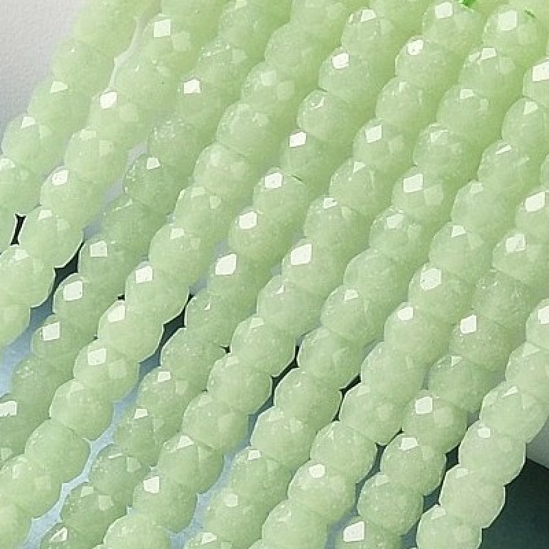 Jad rondele fatetate verde-fluorescent 3x2mm-1sir