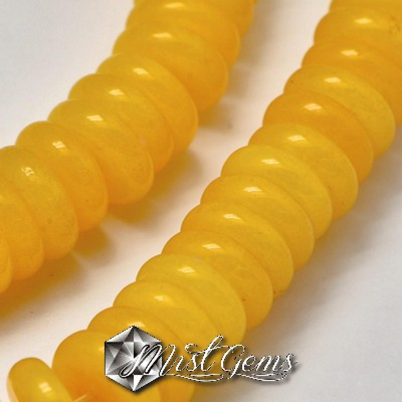 Jad rondele galbene 8x2~3mm-20 buc.