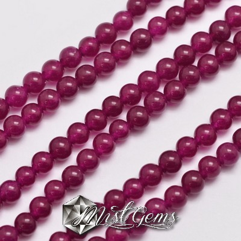 Jad sfere  grenat magenta 4mm-50 buc.