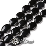 Obsidian  Oval Plat 20x15x6.5mm-4 buc