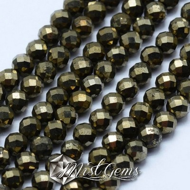 Pirita sfere fatetate 4mm-20 buc.