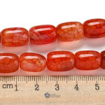 Agate Coloana Dragon Veins Portocaliu-Rosu 13X10mm -4 buc