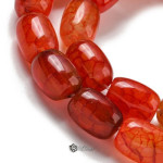 Agate Coloana Dragon Veins Portocaliu-Rosu 13X10mm -4 buc