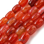 Agate Coloana Dragon Veins Portocaliu-Rosu 13X10mm -4 buc