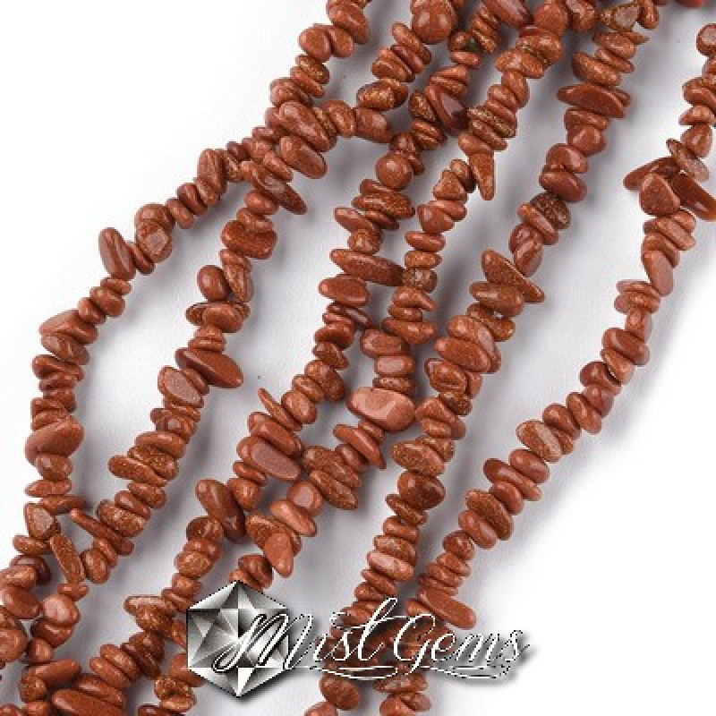 Chipsuri Mici Goldstone Maro, 1.5~4.5x3~13x2.5~8mm-1sir 37cm