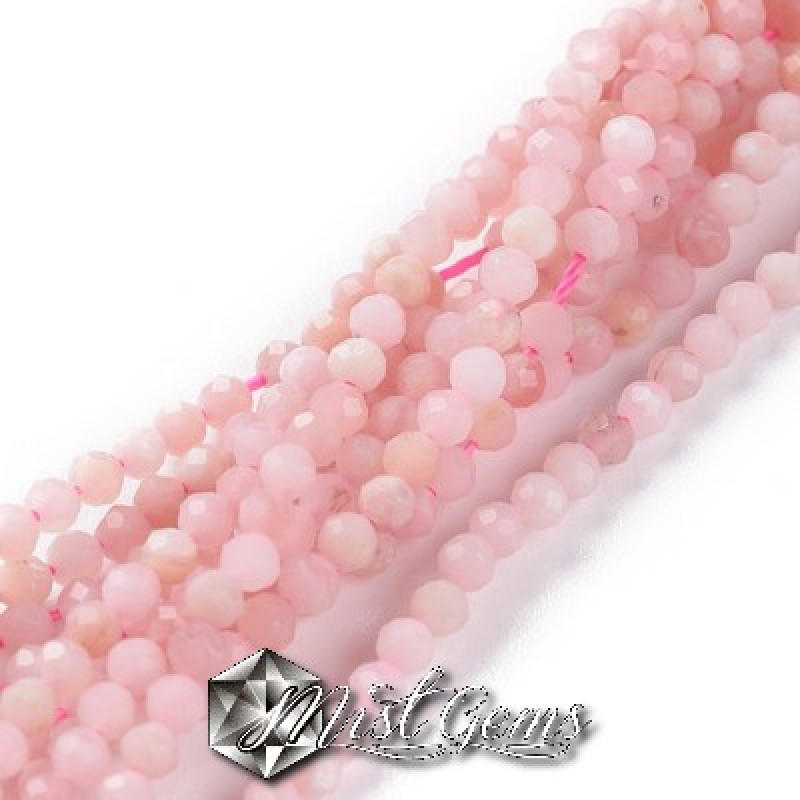 Opal Roz Sfere Fatetate 2mm-50 buc