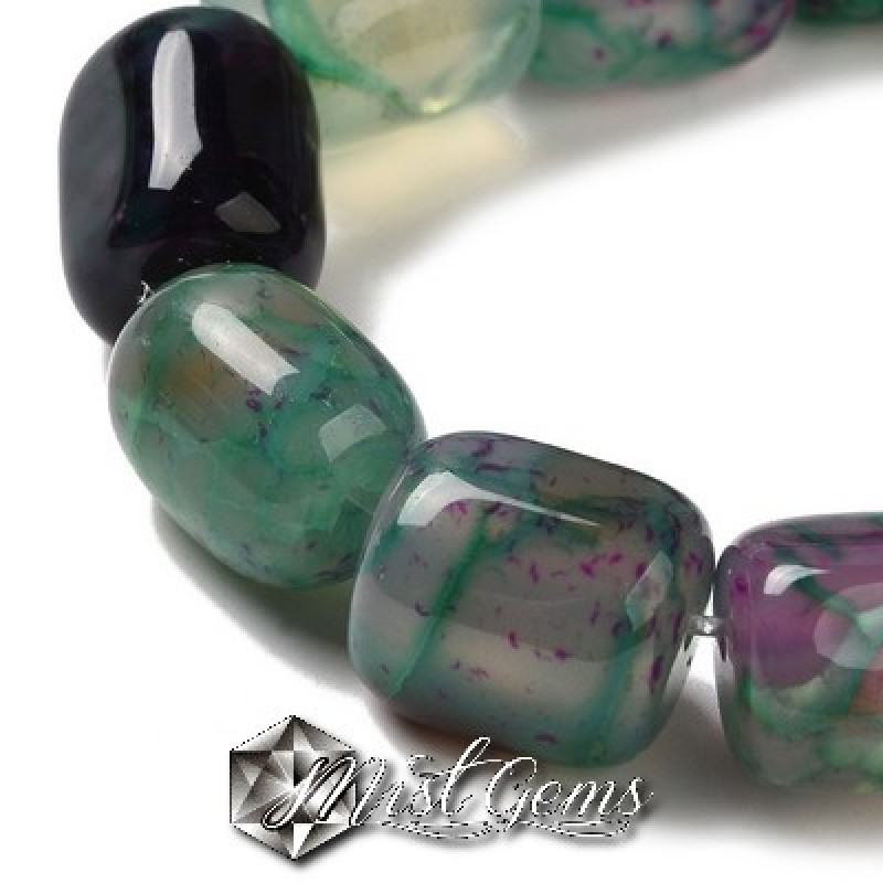 Agate Coloana Verde-Mov 15mm -1 sir