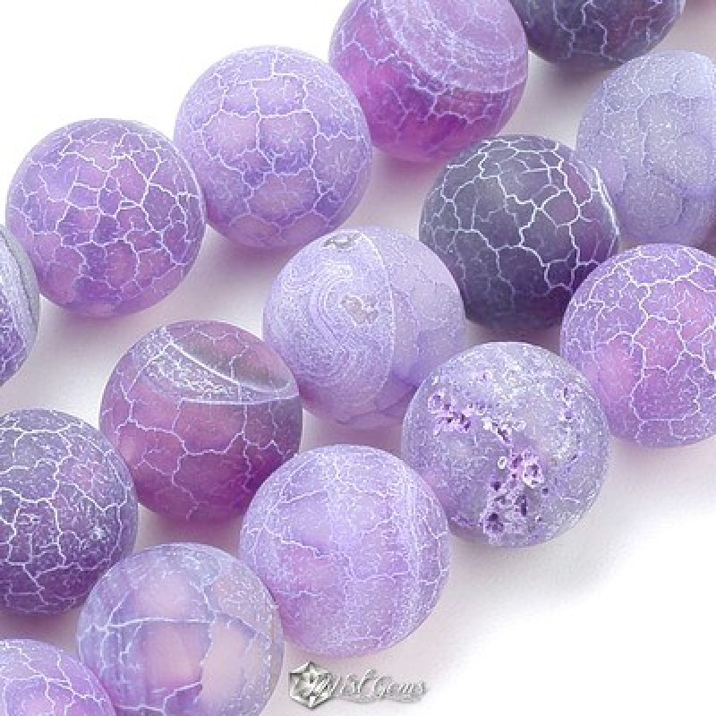 Agate Sfere  (Crackle) Erodate Mov-Lila 4mm-30 buc