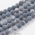 Agate Sfere  Erodate (Crackle) Alb-Gri 6mm-50 buc