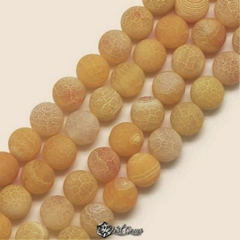 Agate Sfere  (Crackle) Erodate Galbene 6mm-50 buc
