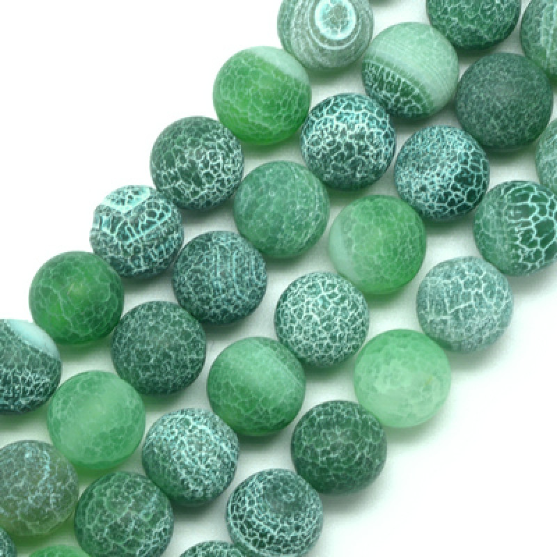 Agate Sfere  (Crackle) Erodate Verzi 4mm-50 buc