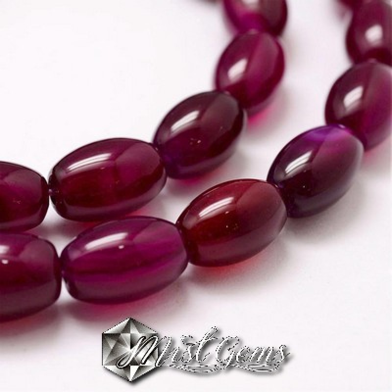 Agate "boaba de orez" grenat-mov 11-12X7-8mm -10 buc