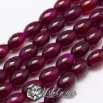 Agate "boaba de orez" grenat-mov 11-12X7-8mm -10 buc
